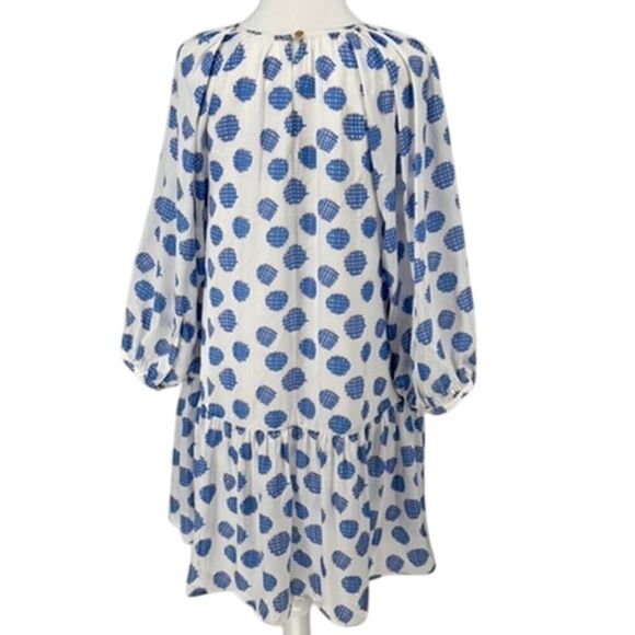 🎨 NWT Emily McCarthy Blue Polka Dot Long Sleeve Dress - Size S- gorgeous 🎨 - Picture 5 of 14